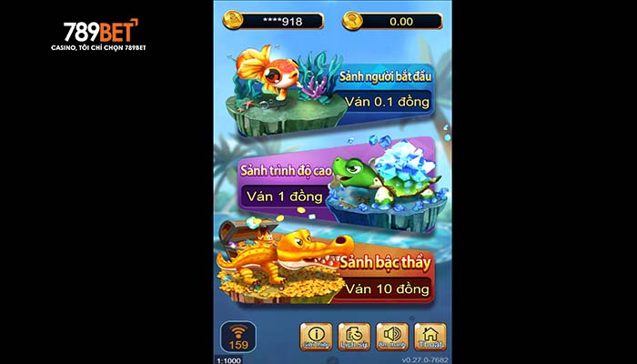 Các sảnh cược có trong bắn cá Bingo